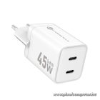 Forcell Mini GaN III 45W hálózati gyorstöltő – Dual USB-C, Power Delivery