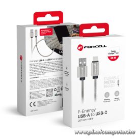   Cable USB A to USB C Forcell F-Energy QC4.0 3A 66W Metal 2 m C234 silver