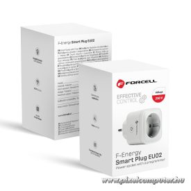   FORCELL F-ENERGY EU02 Smart Plug 230V with WiFi, programmer and Tuya/Amazon Alexa support - white
