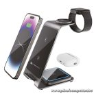 Wireless charger Forcell F-Energy 3in1 Simply Charge aluminium compatible with Apple Watch and Samsung Watch gray