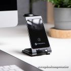 Wireless charger Forcell F-Energy 3in1 Simply Charge aluminium compatible with Apple Watch and Samsung Watch gray