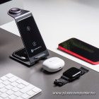 Wireless charger Forcell F-Energy 3in1 Simply Charge aluminium compatible with Apple Watch and Samsung Watch gray