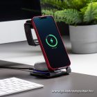 Wireless charger Forcell F-Energy 3in1 Simply Charge aluminium compatible with Apple Watch and Samsung Watch gray