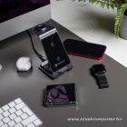 Wireless charger Forcell F-Energy 3in1 Simply Charge aluminium compatible with Apple Watch and Samsung Watch gray