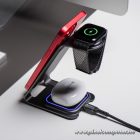 Wireless charger Forcell F-Energy 3in1 Simply Charge aluminium compatible with Apple Watch and Samsung Watch gray