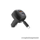Car charger Forcell F-Energy Alu USB C + USB A + retractable cable USB C PD QC4.0 SFC2.0 3A 75W black