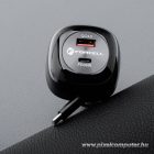 Car charger Forcell F-Energy Alu USB C + USB A + retractable cable USB C PD QC4.0 SFC2.0 3A 75W black