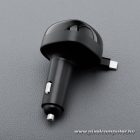 Car charger Forcell F-Energy Alu USB C + USB A + retractable cable USB C PD QC4.0 SFC2.0 3A 75W black