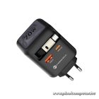 Phone charger Forcell F-Energy GaN USB C + USB A + retractable cable USB C PD QC4.0 3A 70W VT-R7 gray