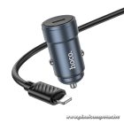 Car charger Hoco USB C QC3.0 PD 30W + cable USB C to Lightning Z57 metal gray