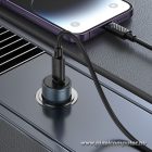 Car charger Hoco USB C QC3.0 PD 30W + cable USB C to Lightning Z57 metal gray