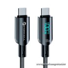 Forcell USB-C – USB-C 100W Gyorstöltő Kábel LCD Kijelzővel – C277, 5A, 120 cm