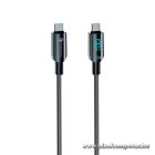 Forcell USB-C – USB-C 100W Gyorstöltő Kábel LCD Kijelzővel – C277, 5A, 120 cm