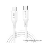 Cable USB C to USB C Forcell F-Energy QC4.0 PD 5A 100W Silicone 1 m C347 white