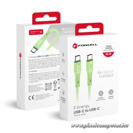   Cable USB C to USB C Forcell F-Energy QC4.0 PD 3A 60W Silicone 1 m C344 green
