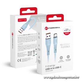   Cable USB A to USB C Forcell F-Energy QC4.0 3A 66W Silicone 1 m C342 blue