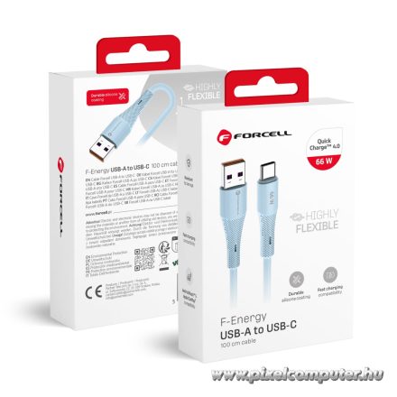 Cable USB A to USB C Forcell F-Energy QC4.0 3A 66W Silicone 1 m C342 blue