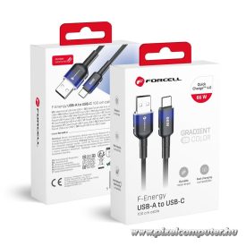   Cable USB A to USB C Forcell F-Energy QC4.0 3A 66W Gradient 1 m C352 black