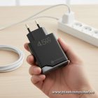 Phone charger Forcell F-Energy Ultra Slim GaN III USB C + USB A PD QC4.0 3A 45W B245202(1A1C) black