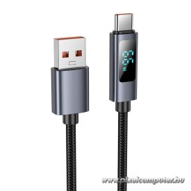 Cable USB A to USB C Hoco 5A with display 1 m X112 black