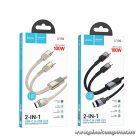 Hoco U139 2in1 gyorstöltő kábel – USB-C / USB-C, 100W Power Delivery