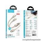 Hoco U139 2in1 gyorstöltő kábel – USB-C / USB-C, 100W Power Delivery