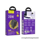 Hoco N55 hálózati gyorstöltő – 20W teljesítmény, 4 kimenet, USB-C–Lightning kábellel