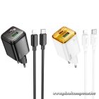 Phone charger Hoco USB A + USB C QC3.0 PD 3A 20W + cable USB C to Lightning N52 black