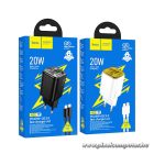 Phone charger Hoco USB A + USB C QC3.0 PD 3A 20W + cable USB C to Lightning N52 black