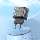 Phone charger Hoco USB A + USB C QC3.0 PD 3A 20W N34 transparent