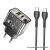 Phone charger Hoco USB A + USB C QC3.0 PD 3A 20W + cable USB C to USB C N34 transparnent
