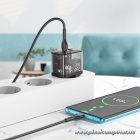 Phone charger Hoco USB A + USB C QC3.0 PD 3A 20W + cable USB C to USB C N34 transparnent