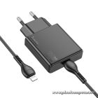 Phone charger Hoco Slim USB C QC PD 20W + cable USB C to Lightning N37 black