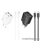Hoco N56 hálózati gyorstöltő – 30W teljesítmény, 4 kimenet, USB-C–Lightning kábellel