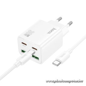   Hoco N56 hálózati gyorstöltő – 30W teljesítmény, 4 kimenet, USB-C kábellel