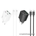 Hoco N56 hálózati gyorstöltő – 30W teljesítmény, 4 kimenet, USB-C kábellel