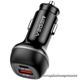 Car charger VEGER USB A + USB C QC PD 51W CC62-1A1C black