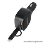 Veger CC89 autós gyorstöltő 84W – USB-C + USB-A + 2 az 1-ben USB-C / Lightning kábellel (QC, PD, PPS)