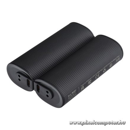 Powerbank Veger W0587 2,4A 2 pcs 2 x 5000 mAh with hand warmer black and silver