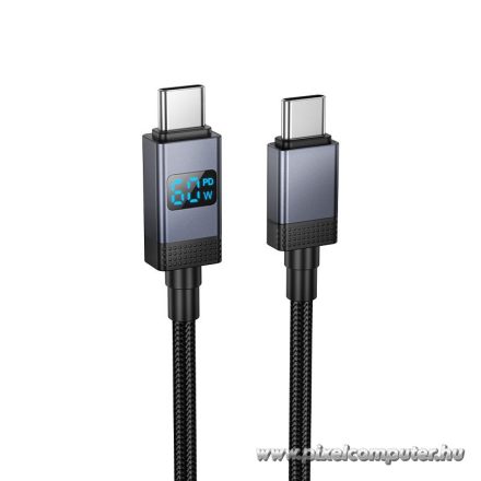 Hoco X118 – 60W USB-C – USB-C gyorstöltő kábel LED teljesítmény kijelzővel, 1 méter