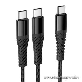   Hoco X123 – 2 az 1-ben USB-C – USB-C / USB-C gyorstöltő kábel, 1 méter
