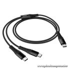 Hoco X123 – 2 az 1-ben USB-C – USB-C / USB-C gyorstöltő kábel, 1 méter