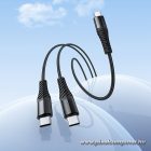 Hoco X123 – 2 az 1-ben USB-C – USB-C / USB-C gyorstöltő kábel, 1 méter