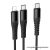Cable 2in1 USB C to USB C+Lightnig Hoco 1 m X123 black
