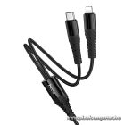 Cable 2in1 USB C to USB C+Lightnig Hoco 1 m X123 black