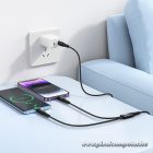 Cable 2in1 USB C to USB C+Lightnig Hoco 1 m X123 black