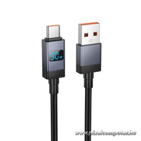   Hoco X118 – 5A USB-A – USB-C gyorstöltő kábel LED teljesítmény kijelzővel, 1 méter