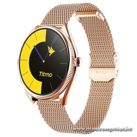   Smartwatch TITMO O-170 (AMOLED, bluetooth call, stainless steal gold mesh strap) gold