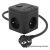 KERG Smart fekete elosztó kocka (3 db 230V-os aljzat + USB-A és USB-C gyorstöltő, 1,5 méteres vezetékkel, 16A/250V)