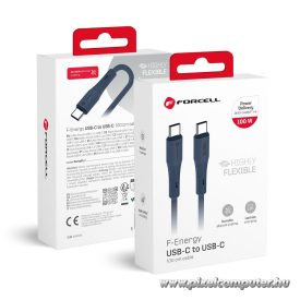   Cable USB C to USB C Forcell F-Energy QC4.0 PD 5A 100W Silicone 1 m C347 navy blue
